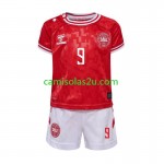 Camisolas de futebol Dinamarca Hojlund 9 Criança Equipamento Principal Euro 2024 Manga Curta